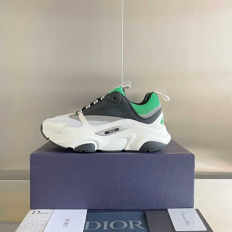 D*or leather b22 sneakers in green and white