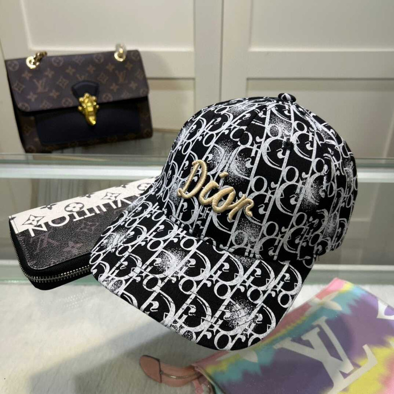 D*or logo oblique print cap