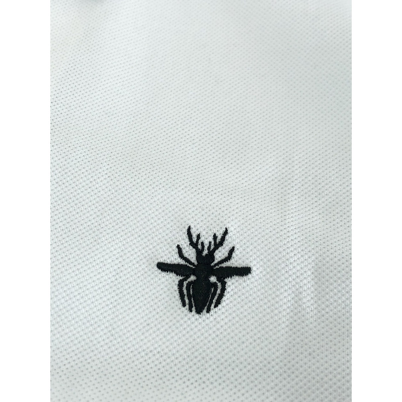 D*or polo shirt with bee embroidery cotton piqué white