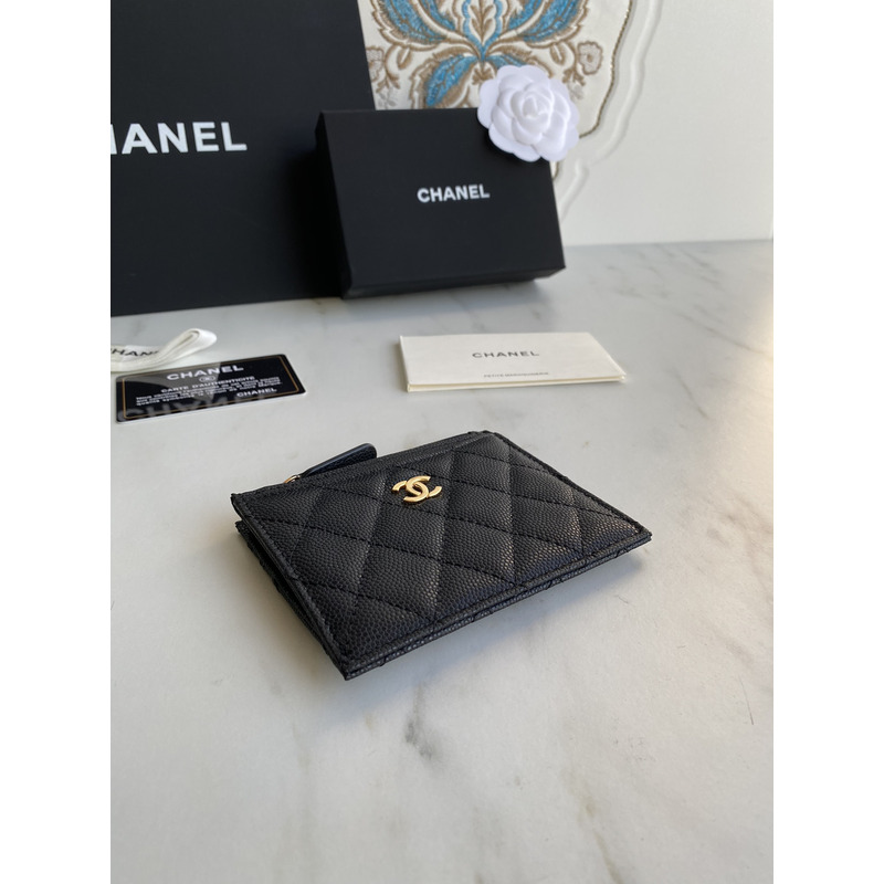 Ch*el card holder quilted diamond lambskin black