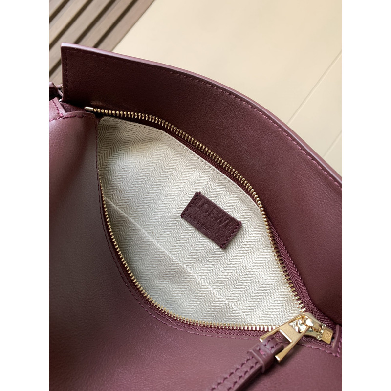 Loewe Puzzle Small Bag In Wine Calfskin