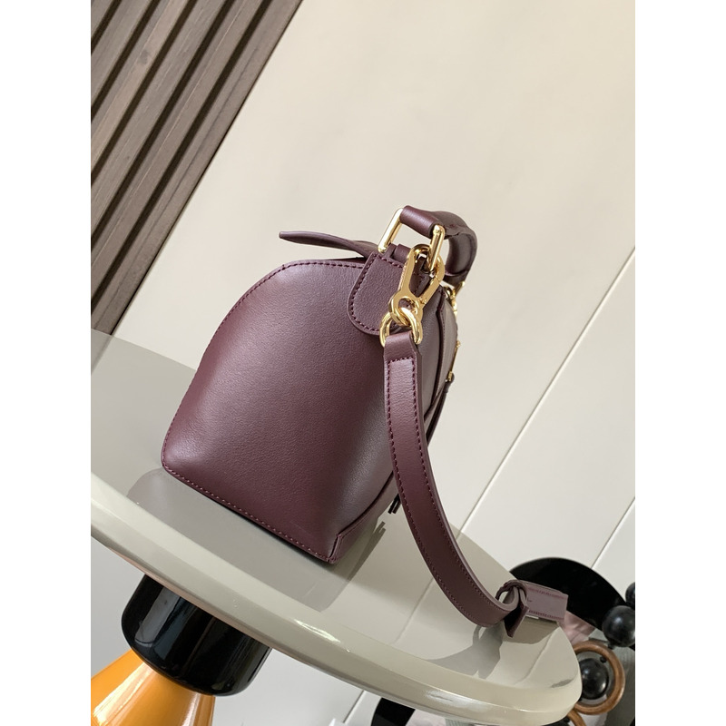 Loewe Puzzle Small Bag In Wine Calfskin