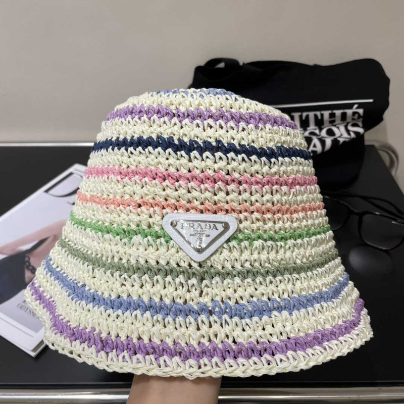 Pra*a woven fabric bucket hat in  multicolor