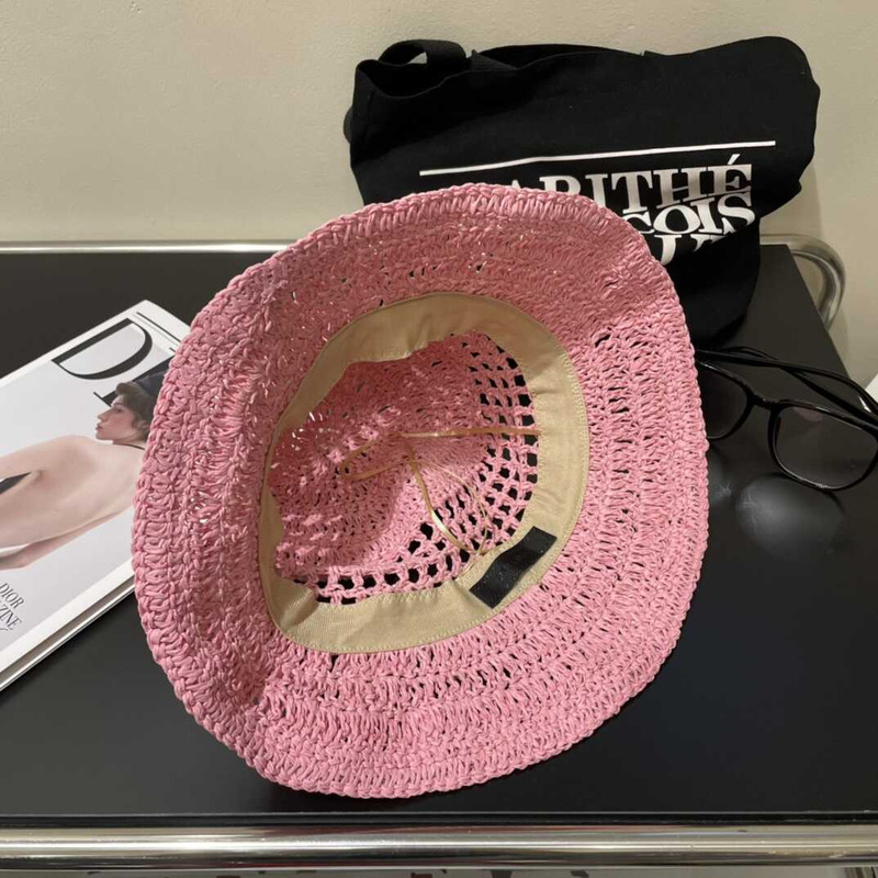 Pra*a woven fabric bucket hat in pink