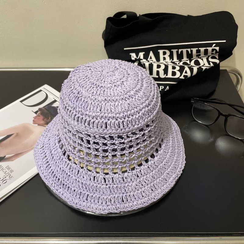 Pra*a woven fabric bucket hat in purple