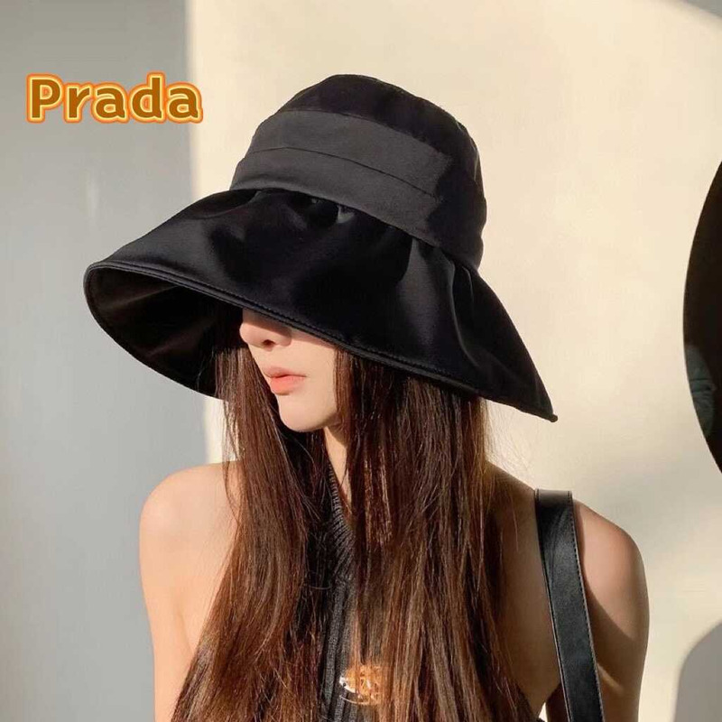 Pra*a wide brim sun visor hat in black