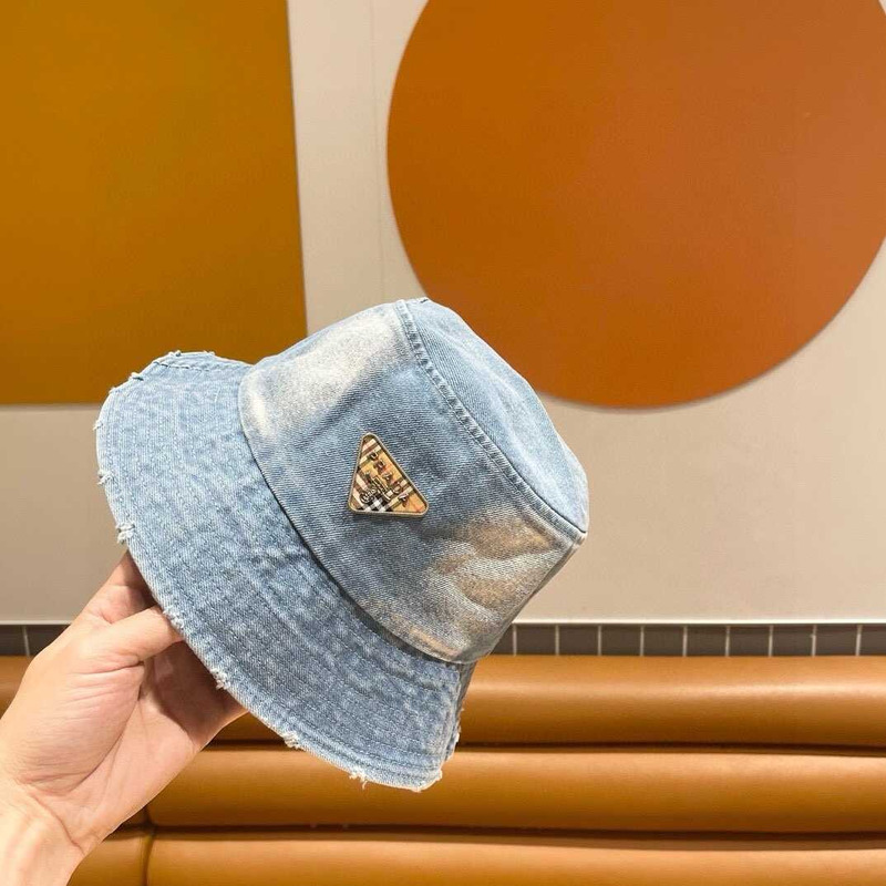 Pra*a denim bucket hat light blue