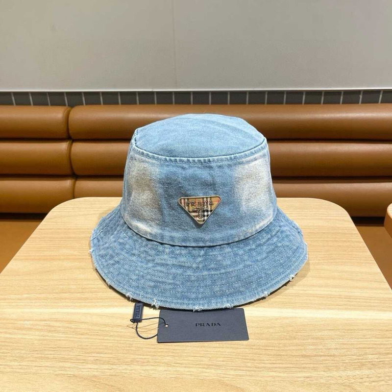 Pra*a denim bucket hat light blue