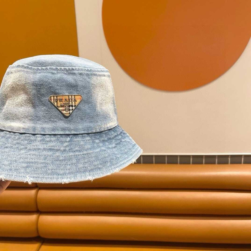 Pra*a denim bucket hat light blue