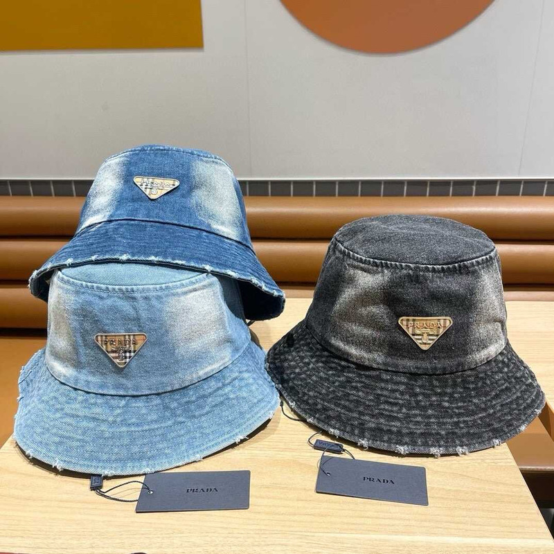 Pra*a denim bucket hat light blue