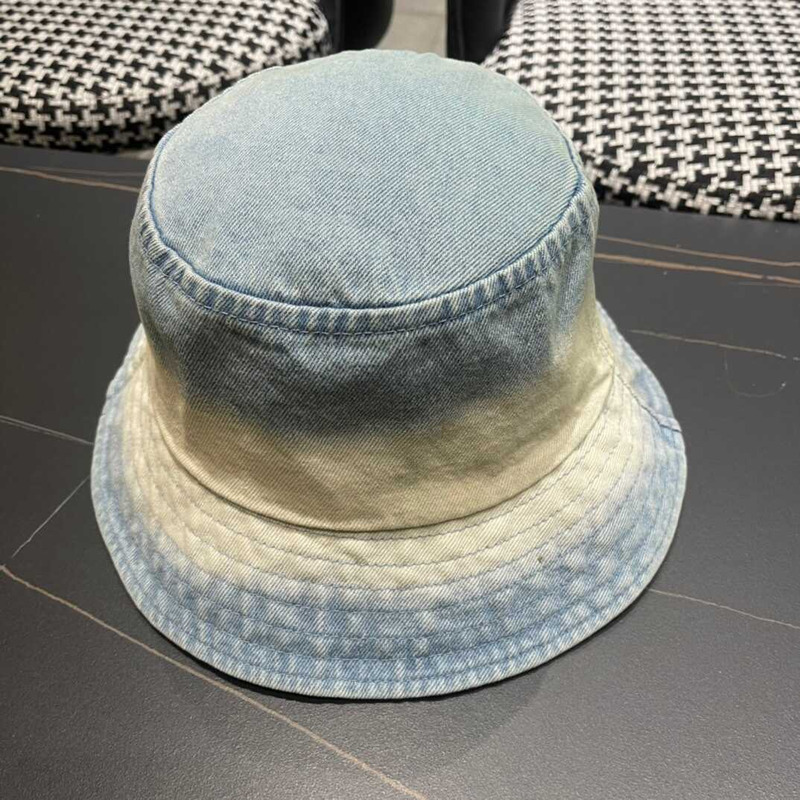 Pra*a denim bucket hat white and light blue