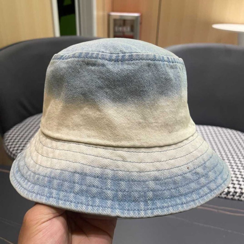 Pra*a denim bucket hat white and light blue