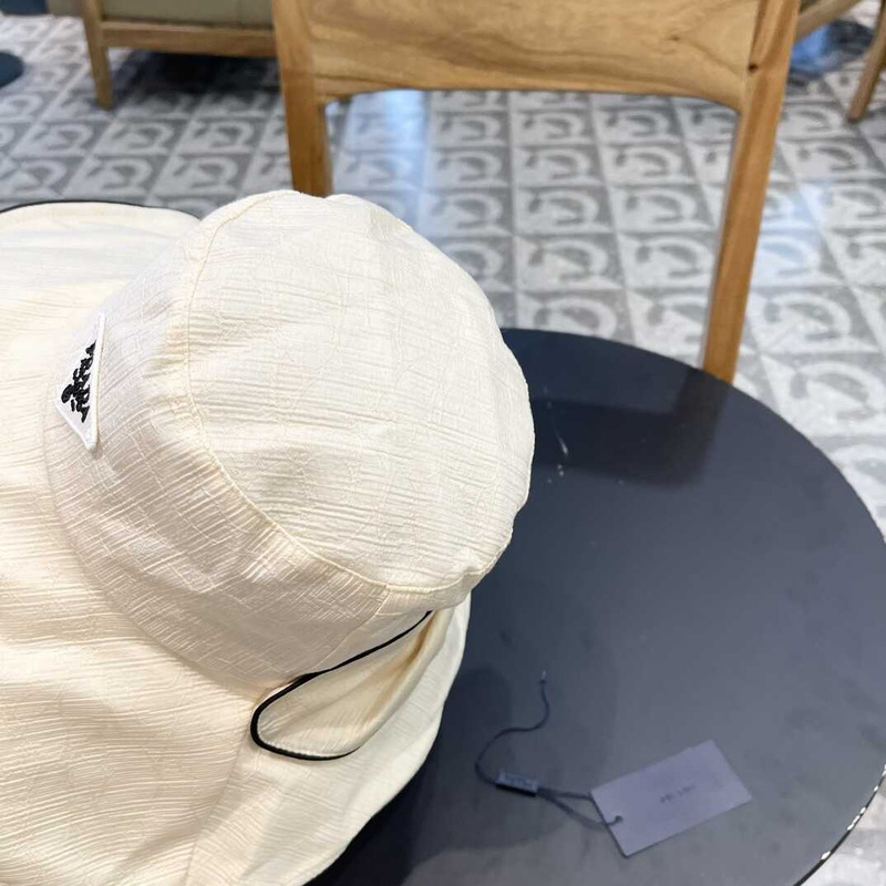 Pra*a bucket hat with bowknot white