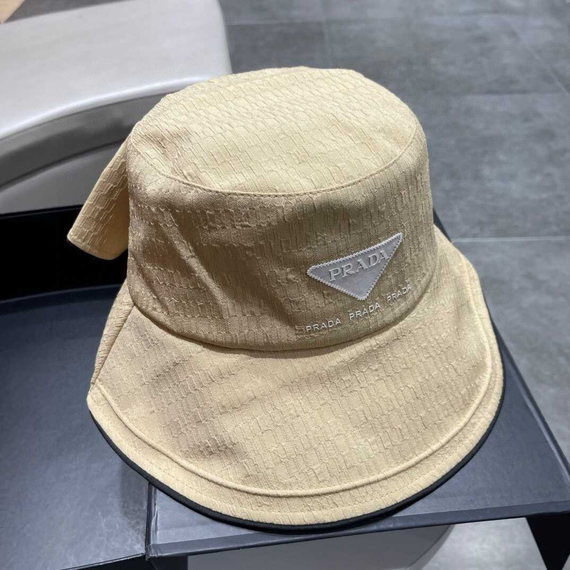 Pra*a bucket hat with bowknot beige