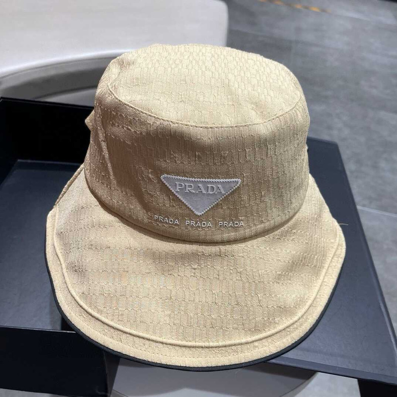 Pra*a bucket hat with bowknot beige