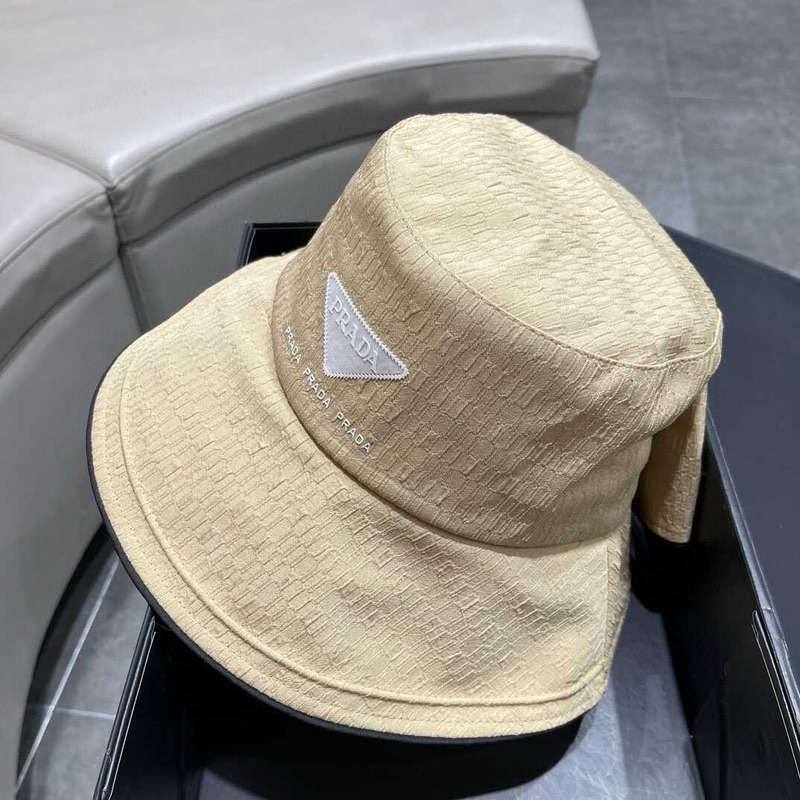 Pra*a bucket hat with bowknot beige