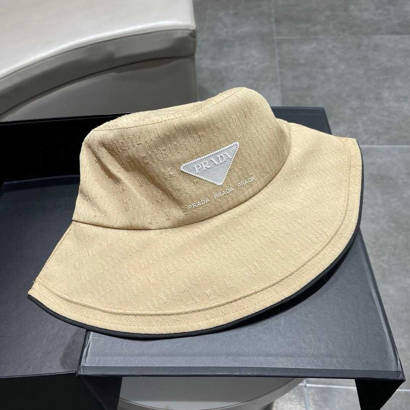 Pra*a bucket hat with bowknot beige