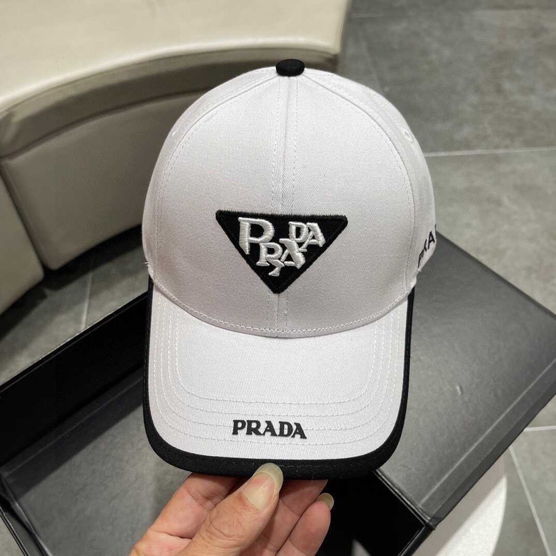 Pra*a  re-nylon baseball cap in white