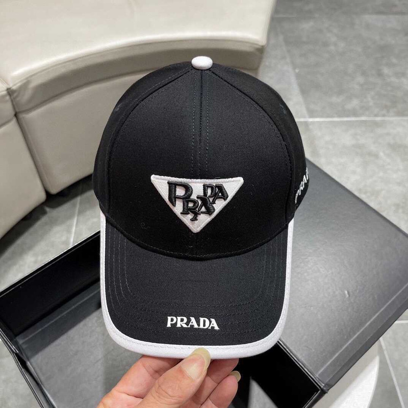 Pra*a  re-nylon baseball cap in black