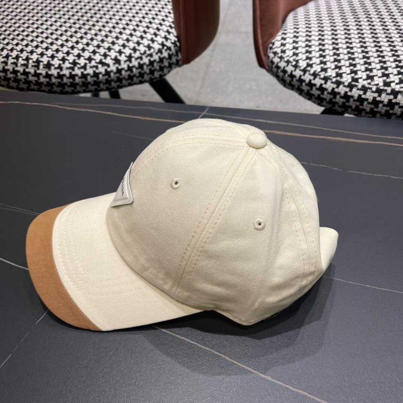 Pra*a  re-nylon baseball cap in white and brown