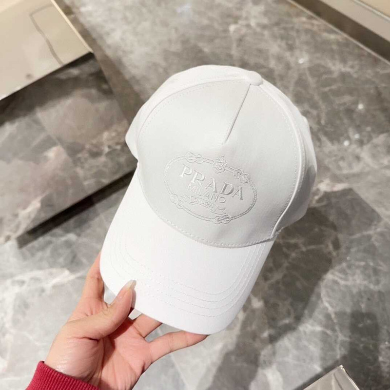 Pra*a  drill baseball cap in white