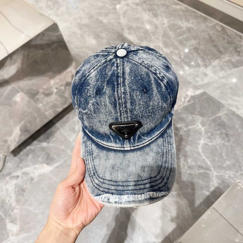 Pra*a denim baseball cap in blue