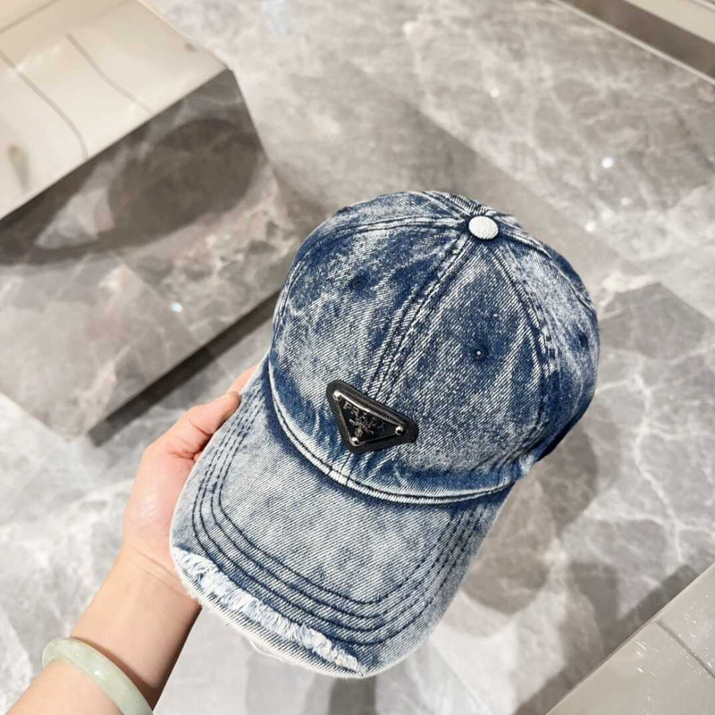 Pra*a denim baseball cap in blue