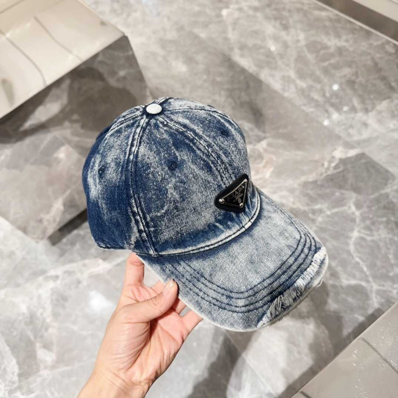 Pra*a denim baseball cap in blue