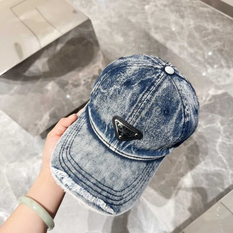 Pra*a denim baseball cap in blue