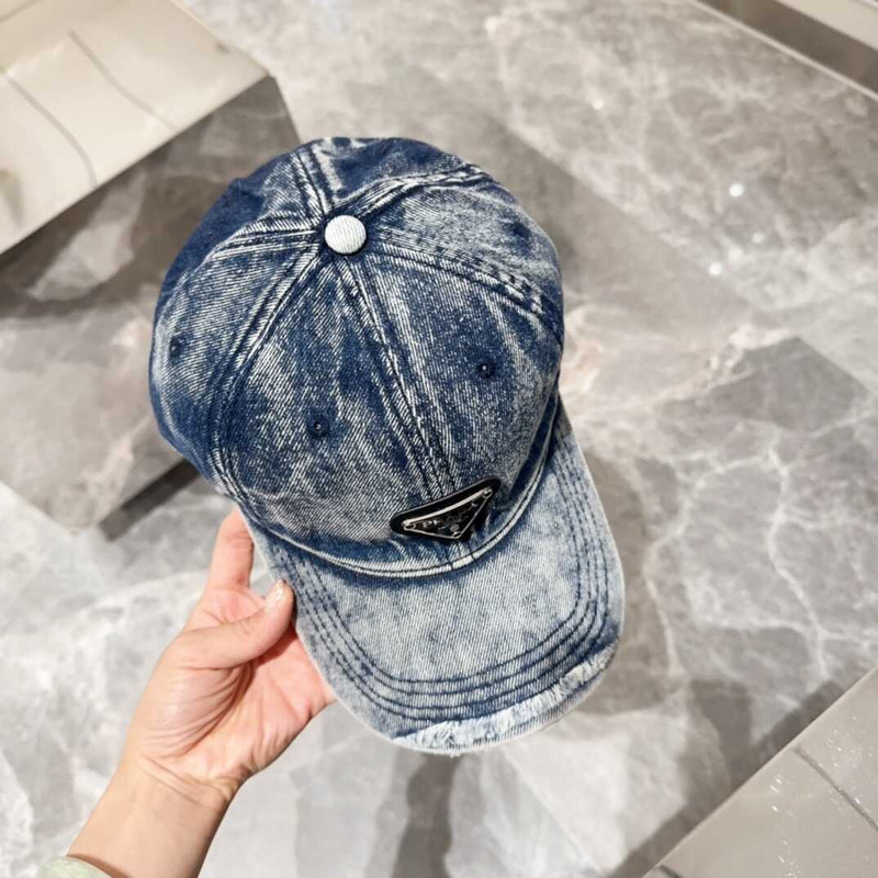 Pra*a denim baseball cap in blue