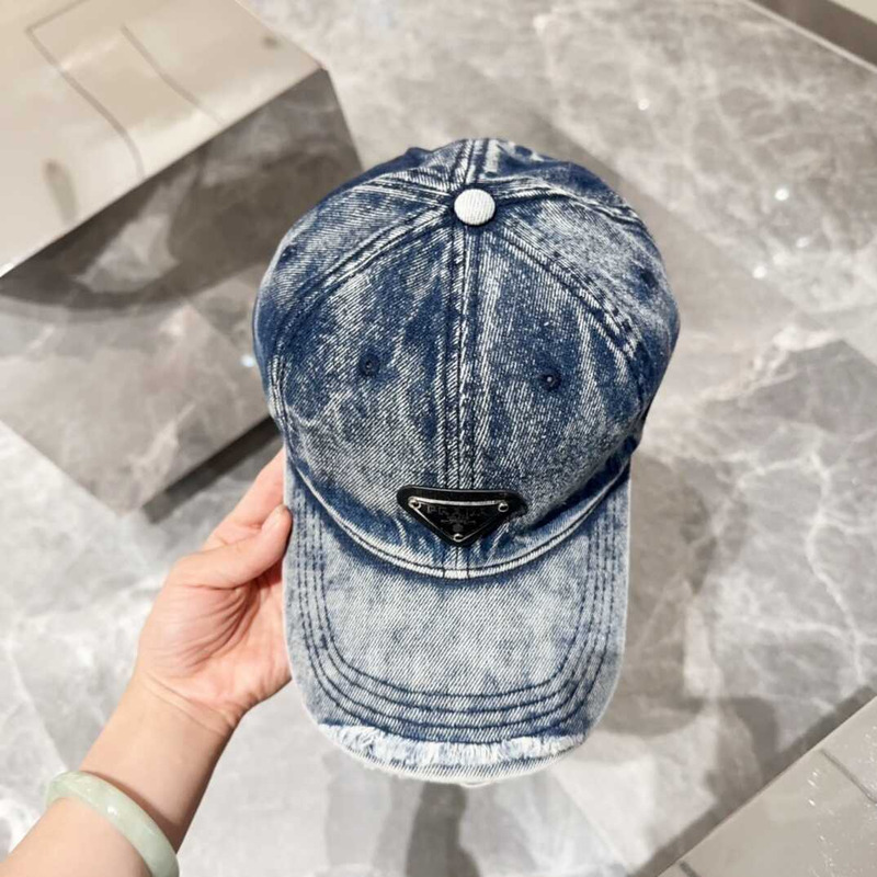 Pra*a denim baseball cap in blue