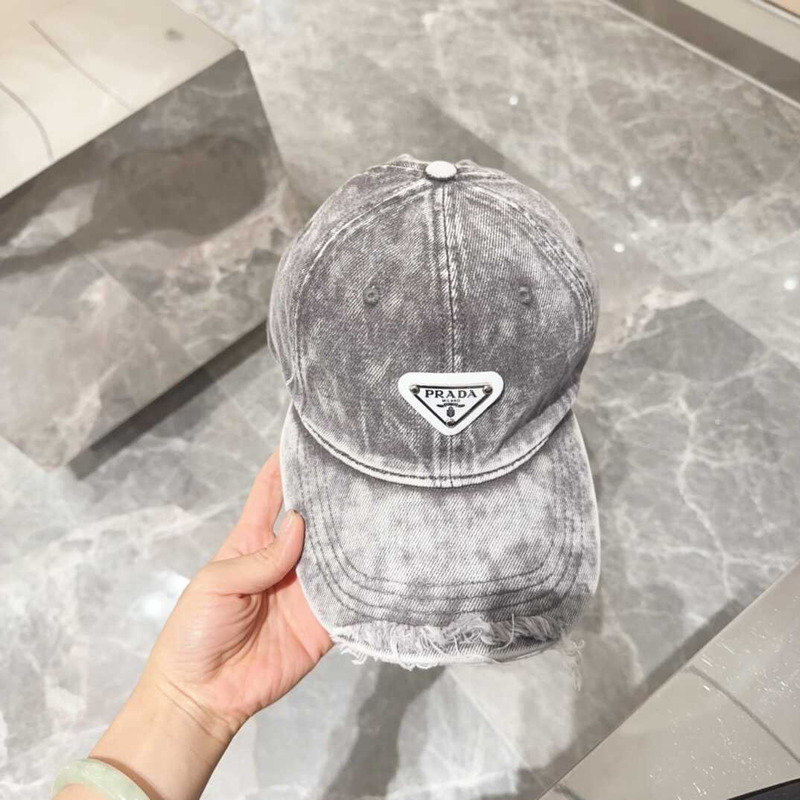 Pra*a denim baseball cap grey