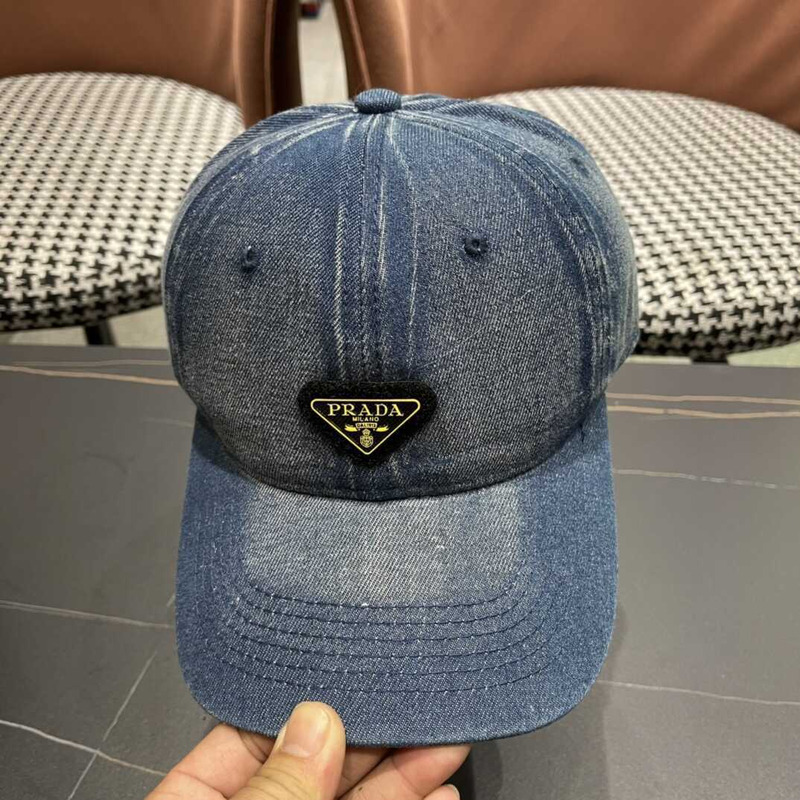 Pra*a denim baseball cap blue