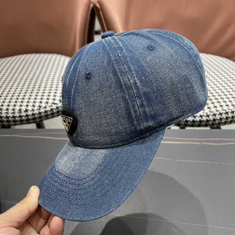 Pra*a denim baseball cap blue