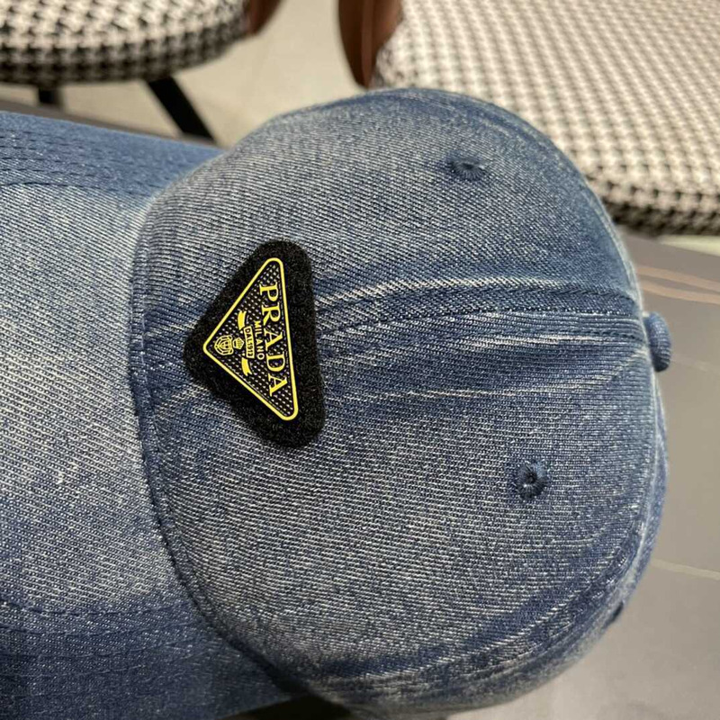 Pra*a denim baseball cap blue