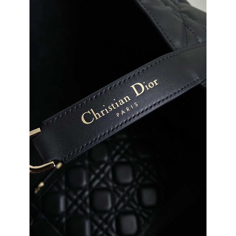 D*or toujours large bag cannage calfskin black