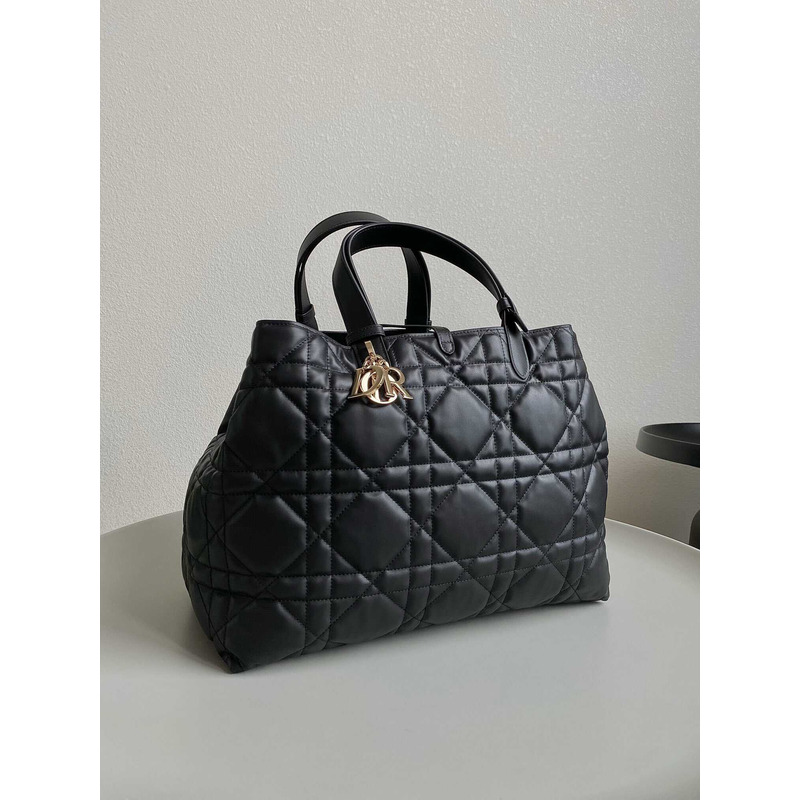 D*or toujours large bag cannage calfskin black