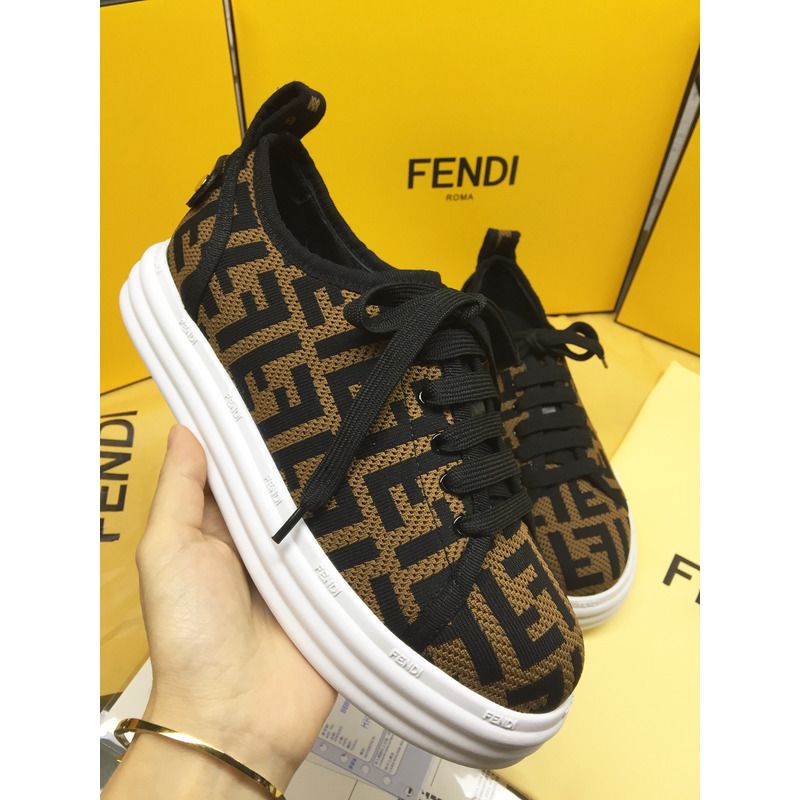 F**di tech fabric flatform brown