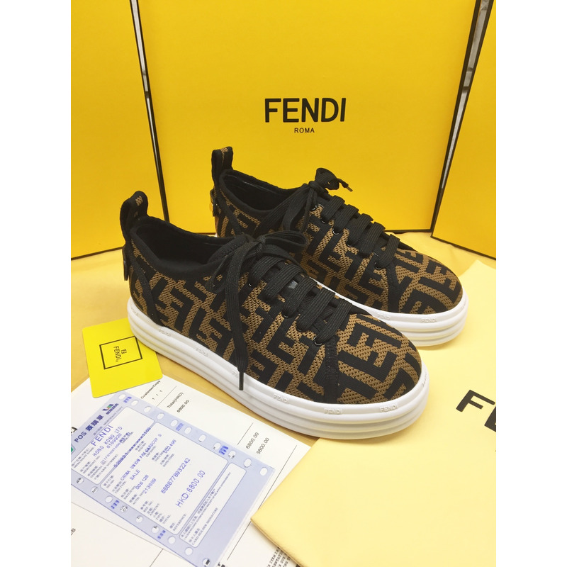 F**di tech fabric flatform brown