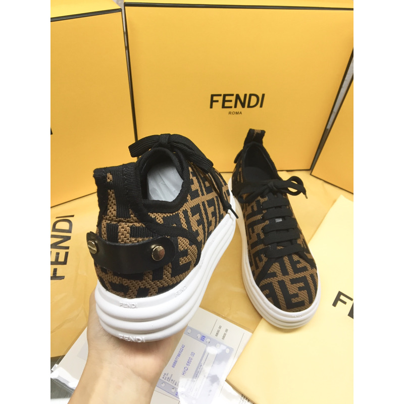 F**di tech fabric flatform brown