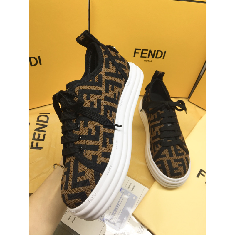 F**di tech fabric flatform brown