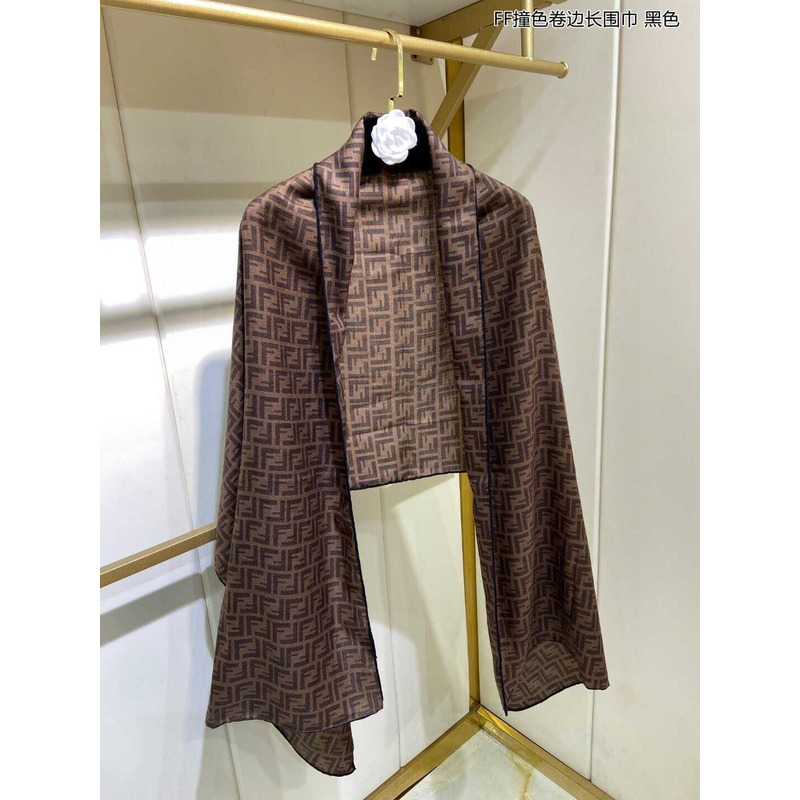 F**di monogram long scarf in brown