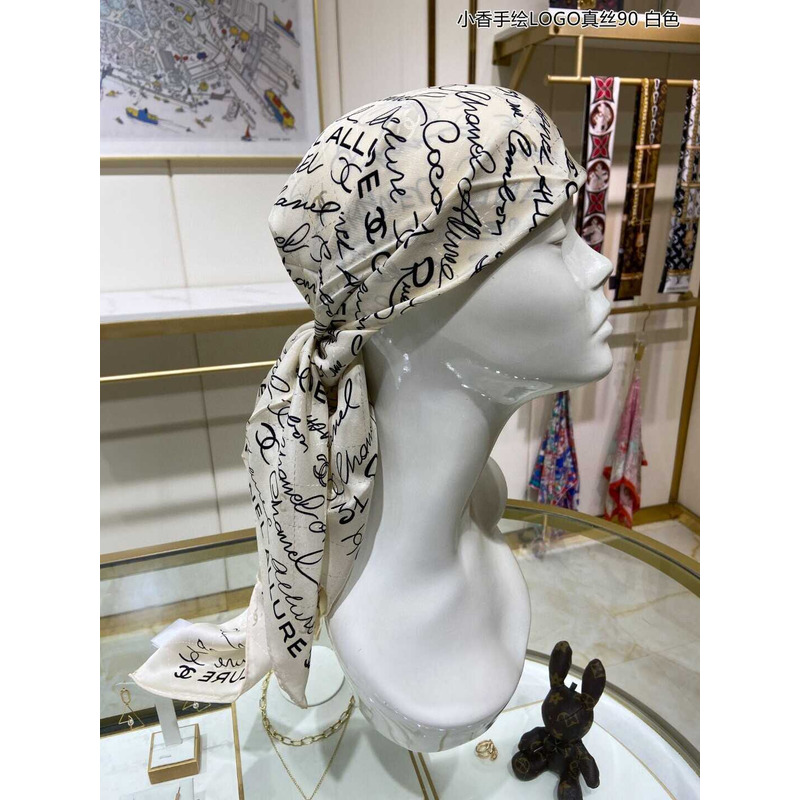 Ch*el square scarf in white