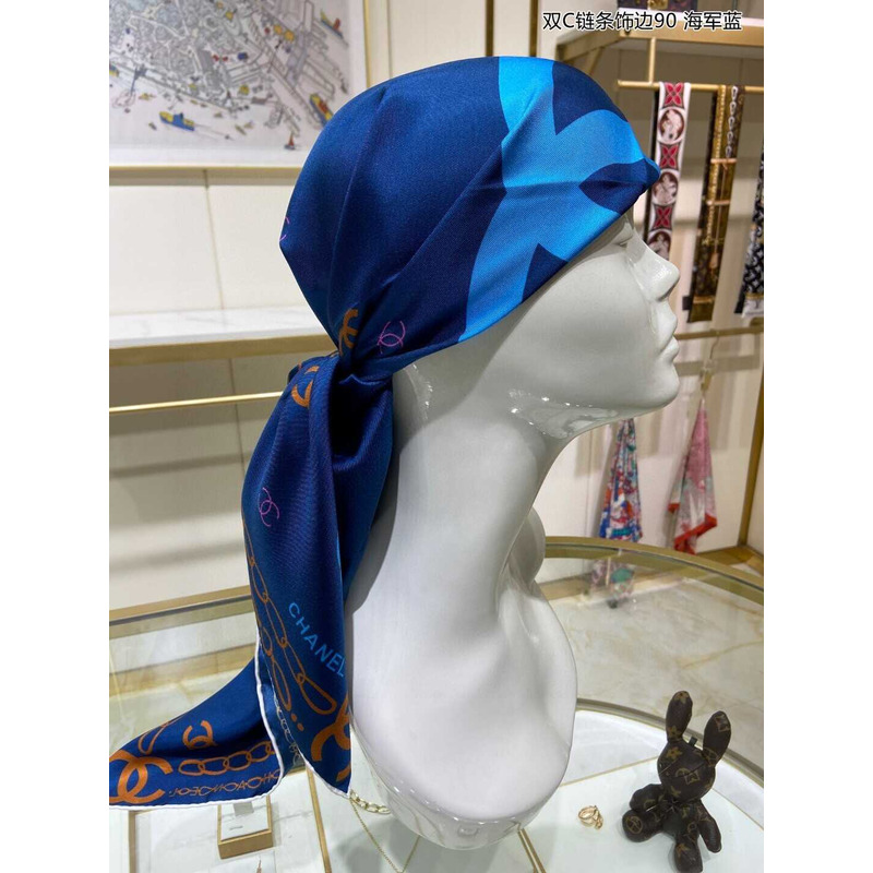 Ch*el square scarf in blue