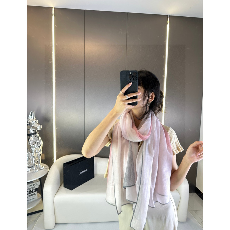 Ch*el cashmere scarf pink