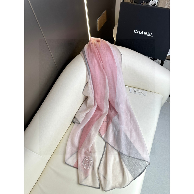 Ch*el cashmere scarf pink