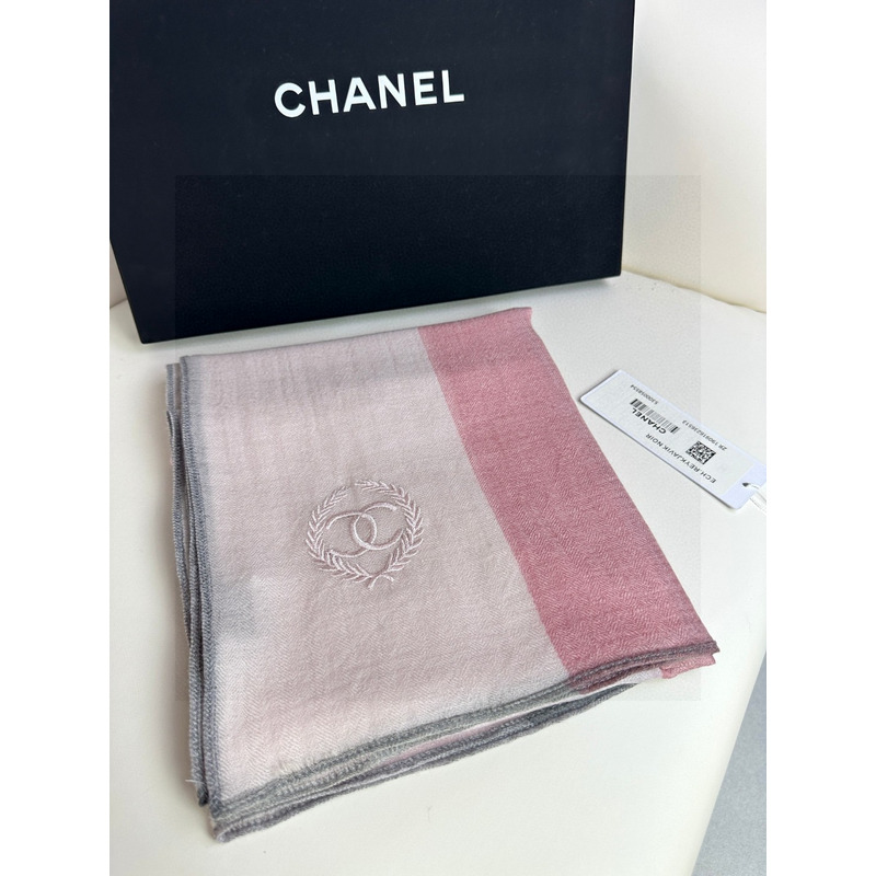 Ch*el cashmere scarf pink