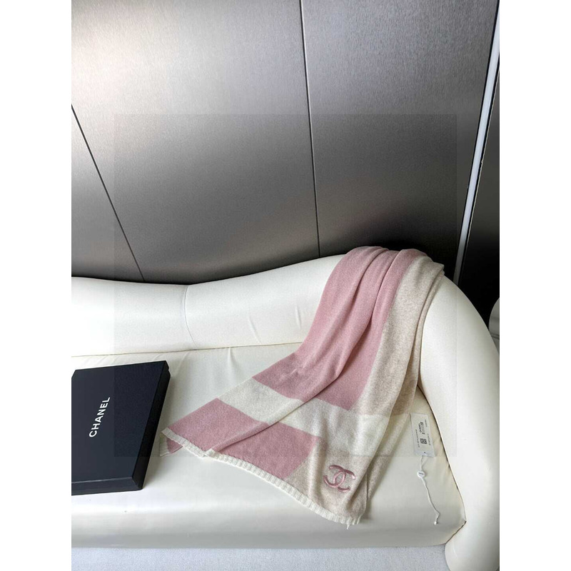 Ch*el cashmere scarf pink