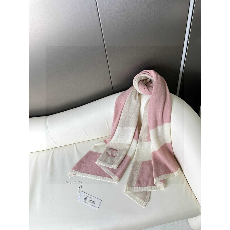 Ch*el cashmere scarf pink