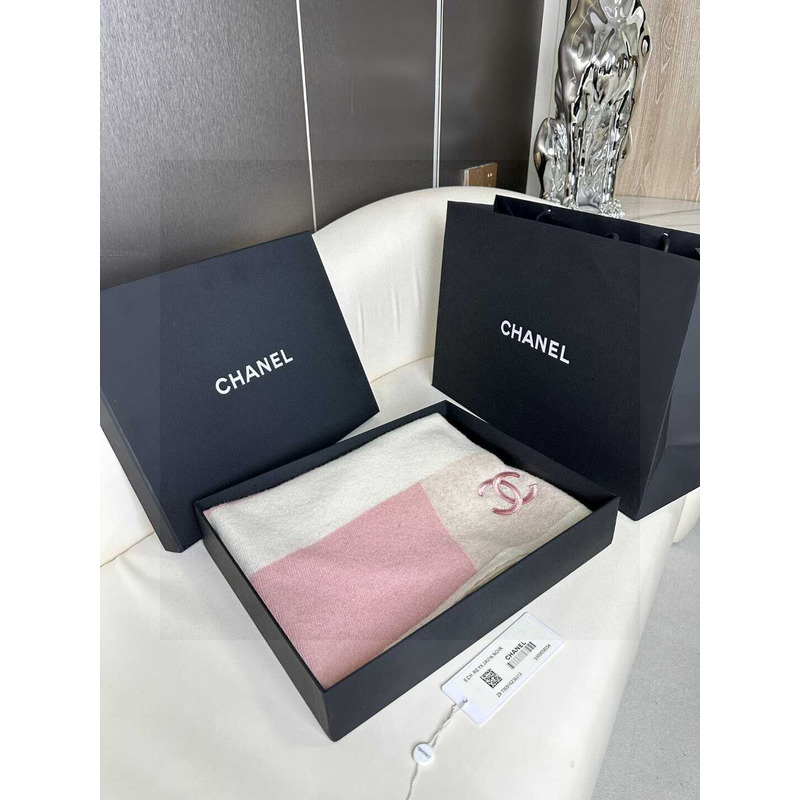 Ch*el cashmere scarf pink